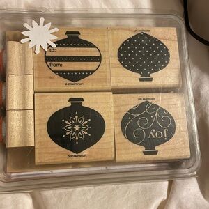 Stampin Up Rubber Stamp Set Delightful Decorations Holiday Christmas Ornaments